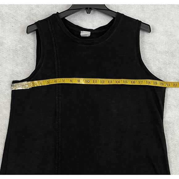 Chicos Dress Womens Size 2 US Large Black Maxi Slub Knit Sleeveless Beach - Picture 4 of 10
